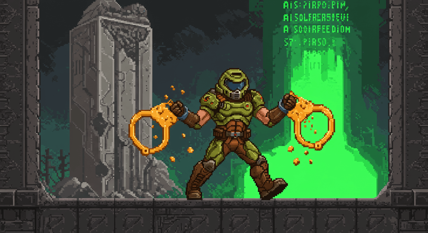 Визуальное представление 'золотых наручников' корпоративного мышления, которые ломает AI