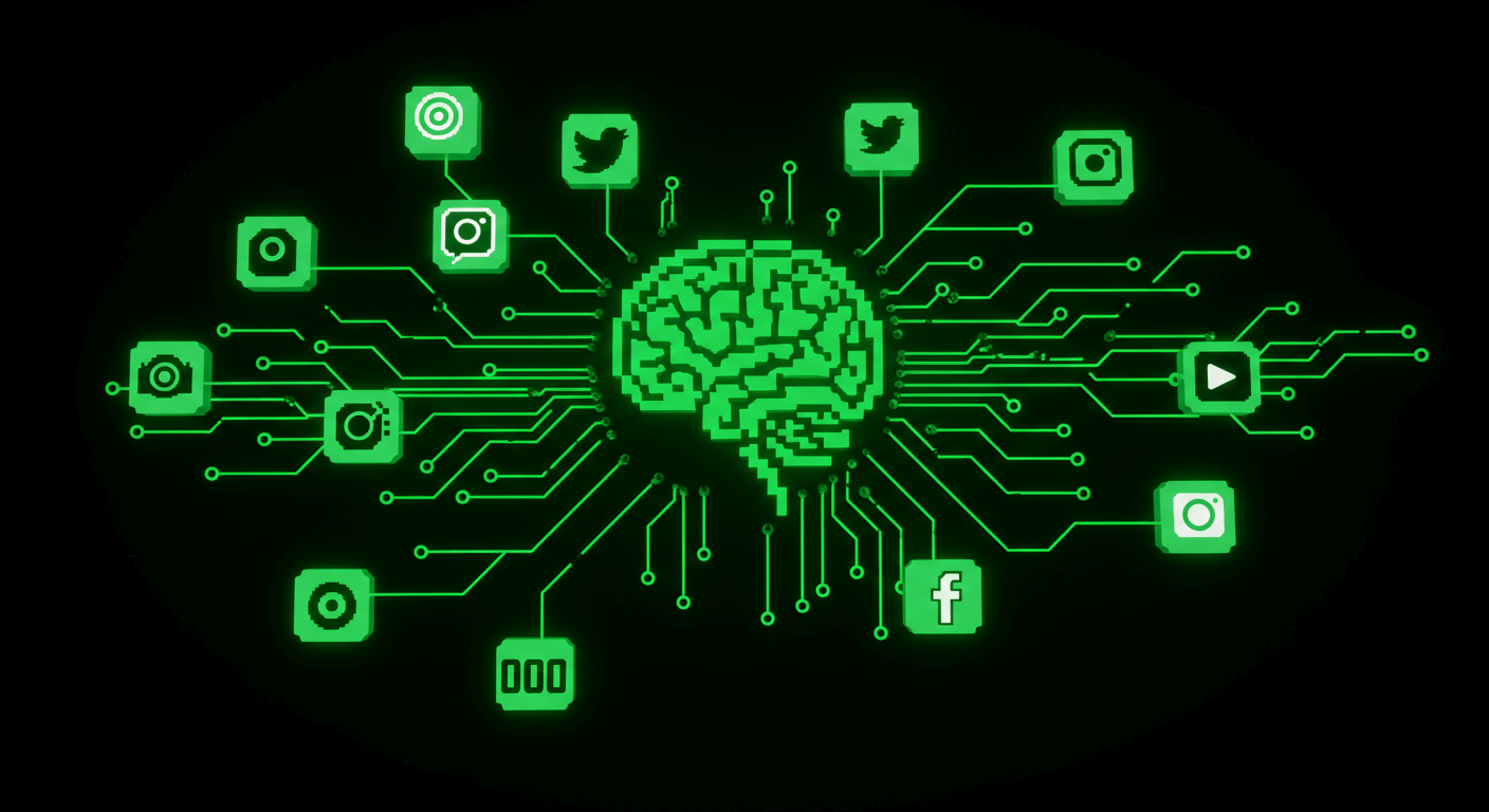 Диаграмма: Мультиплатформенное Я — разные роли пользователя на TikTok, LinkedIn, YouTube